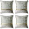 Unyqoos® Set van vier luxe gouden kussenhoezen voor stijlvolle woondecoratie