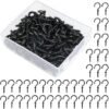 550x552-82.jpg Unyqoos® Set van 120 Roestvrijstalen Zwarte Schroefhaken voor Diverse Ophangmogelijkheden