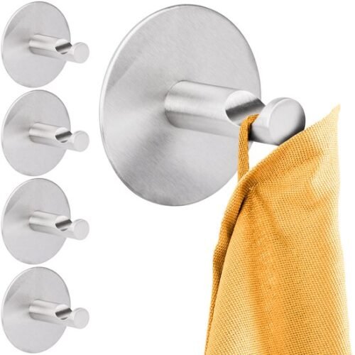 Unyqoos® Set van 5 multifunctionele zelfklevende wandhaken voor diverse ruimtes