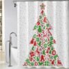Unyqoos® Waterafstotend douchegordijn met creatieve kerstboom voor feestelijke badkamer