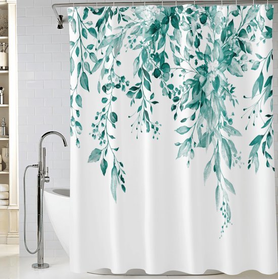 Unyqoos® Waterdicht Douchegordijn met Bloemen- en Bladmotief voor Ontspanning