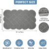 Unyqoos® Grijze antislip badmat met masserende 3D-textuur en afwateringsgaten