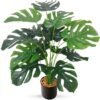Unyqoos® Grote decoratieve kunstplant Monstera met verstelbare takken en bladeren