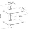 Unyqoos® Dubbel Wandrek met Verstelbare Glazen Planken voor Elektronica