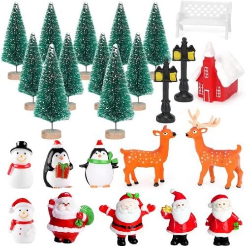 550x553-53.jpg Unyqoos® Set van 24 Miniatuur Kerstfiguren voor Feestelijke Tafeldecoratie