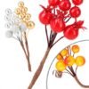Unyqoos® Set van 20 kleurrijke decoratieve takken met bessen voor creatieve projecten