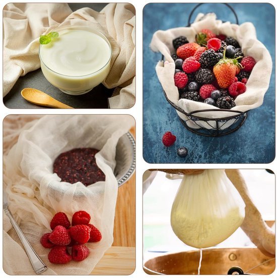 Ibenzoa® Herbruikbare katoenen passeerdoeken voor veelzijdige voedselbereiding en filtratie