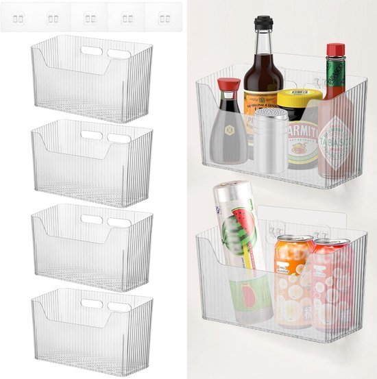 550x553-69.jpg Unyqoos® Set van 4 zelfklevende opbergboxen voor keuken en badkamer organisatie