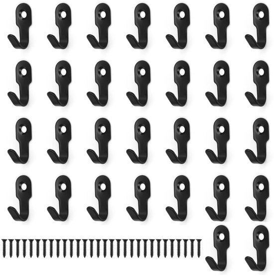 550x553-80.jpg Unyqoos® Stijlvolle Zwarte Roestvrijstalen Wandhaken Set van 30 voor Diverse Ruimtes