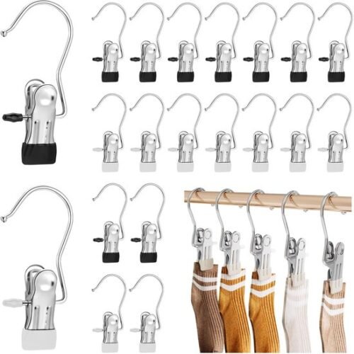 Unyqoos® Roestvrijstalen kleding- en handdoekclips voor veelzijdig gebruik thuis en op reis