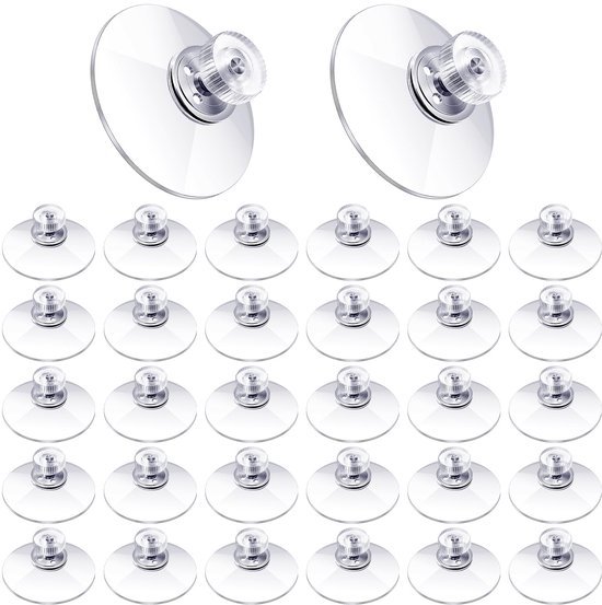 550x553-82.jpg Unyqoos® Set van 30 stevige transparante zuignappen met schroefdraad voor diverse oppervlakken