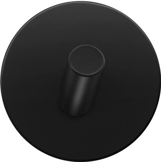 550x553-84.jpg Unyqoos® Vierdelige set ronde zwarte wandhaken voor badkamer en keuken zonder boren