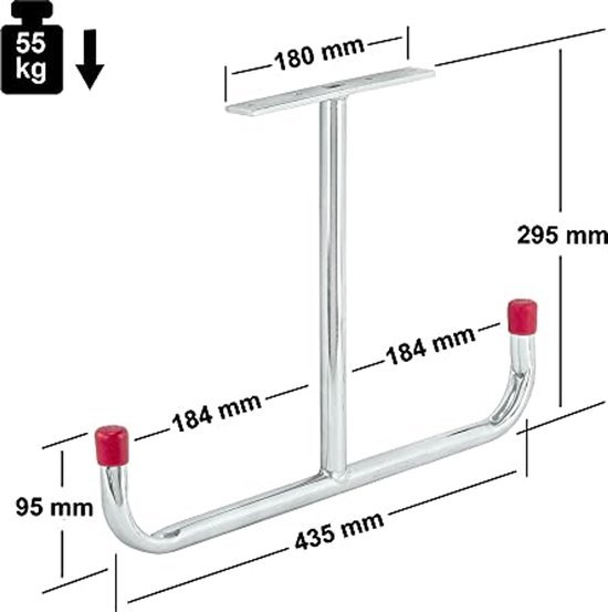 Unyqoos® Weerbestendige metalen plafondhaak voor zware lasten in garage en opslag