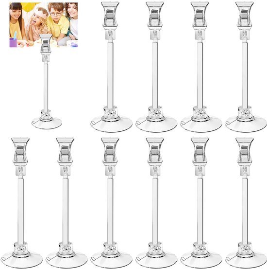 550x553-86.jpg Unyqoos® Set van 12 Transparante Zuignappen met Clips en Stang voor Diverse Toepassingen