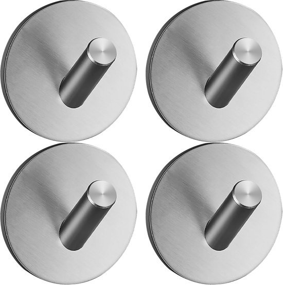 550x554-105.jpg Unyqoos® Set van vier roestvrijstalen zelfklevende haken voor badkamer en keuken