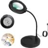 Unyqoos® Verstelbaar vergrootglas met verlichting en flexibele standaard voor diverse toepassingen