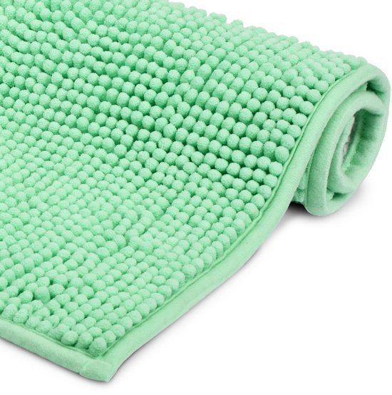 Unyqoos® Zachte Lichtgroene Badmat met Antislip Chenille Ontwerp voor Comfort en Veiligheid in de Badkamer