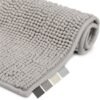 Unyqoos® Grijze antislip badmat van chenille 50x50 cm voor veilige badkamer