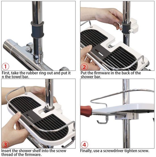 550x554-45.jpg Unyqoos® Praktische doucheplank met haken voor badkameropslag zonder boren