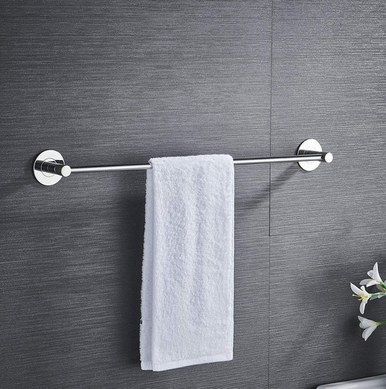 Unyqoos® Zelfklevende Handdoekstang van 40 cm voor Badkamer en Keuken zonder Boren, Roestvrij Staal, Chroom