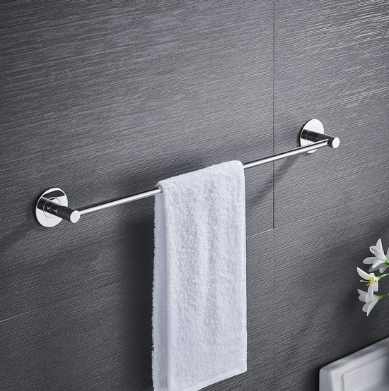 Unyqoos® Zelfklevende Handdoekstang van 40 cm voor Badkamer en Keuken zonder Boren, Roestvrij Staal, Chroom