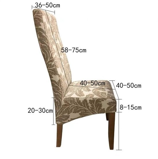 Unyqoos® Set van 4 elastische stoelhoezen voor grote eetkamerstoelen in lichtgroen