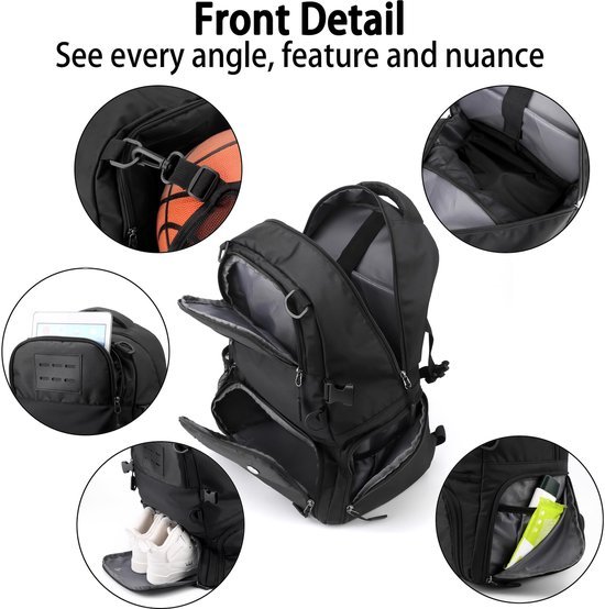 Unyqoos® Ruime en veelzijdige sportrugzak met laptop- en schoenenvak voor dagelijks gebruik