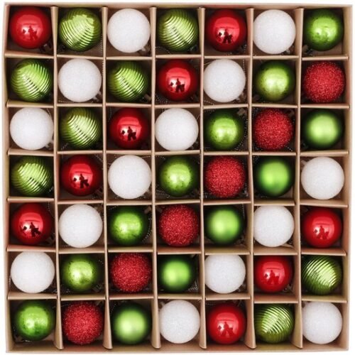 550x554-80.jpg Unyqoos® Set van 49 onbreekbare kerstballen voor feestelijke kerstboomdecoratie