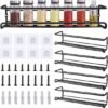 Unyqoos® Kruidenrek Muurbevestiging Set van 4 voor Keuken en Meer zonder Boren
