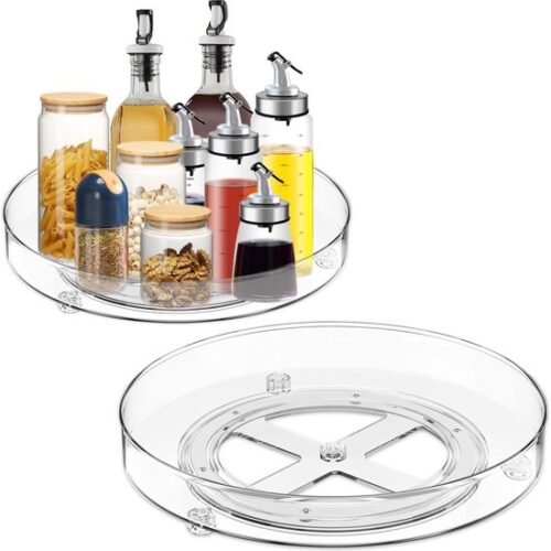 Unyqoos® Transparant Draaibaar Keukenrek voor Efficiënte Kruiden- en Voedselopslag