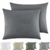 550x554-94.jpg Unyqoos® Set van 2 donkergrijze kussenslopen in linnenlook voor optimaal slaapcomfort