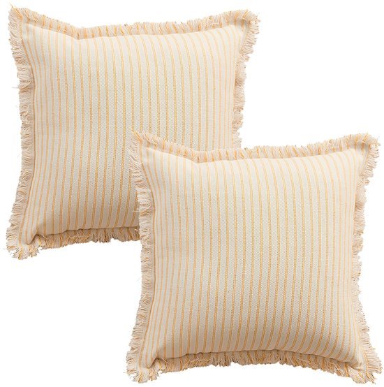 550x554-96.jpg Unyqoos® Set van 2 vierkante boho gestreepte kussenhoezen voor stijlvolle woondecoratie