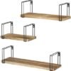 Unyqoos ® Stijlvolle Houten Wandplank Set van 3 voor Diverse Ruimtes in Huis