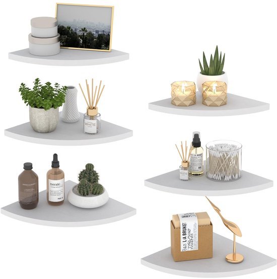 550x555-101.jpg Unyqoos® Set van 6 multifunctionele hoekplanken voor elke ruimte in huis