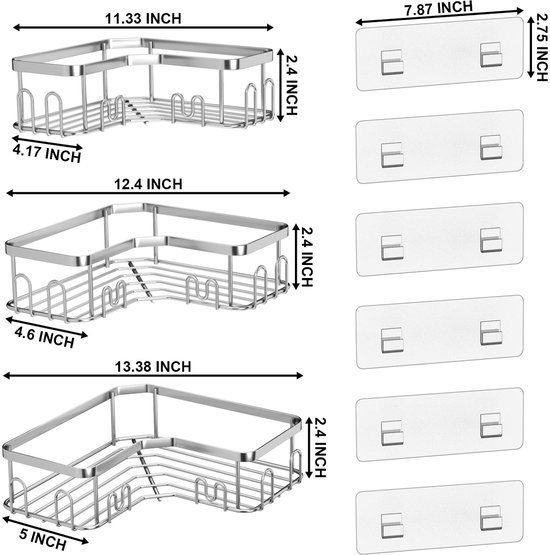 Unyqoos® Innovatieve Zelfklevende Doucheplanken Set voor Ruimtebesparende Badkamerorganisatie