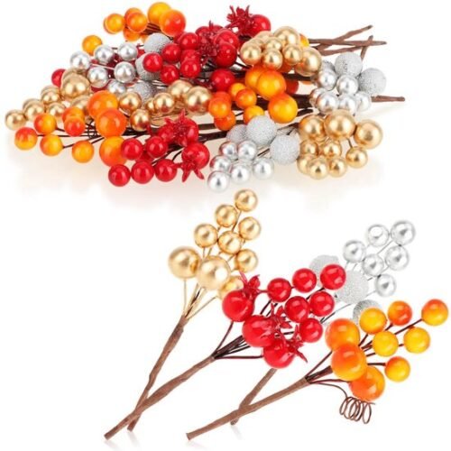 550x555-113.jpg Unyqoos® Set van 20 kleurrijke decoratieve takken met bessen voor creatieve projecten
