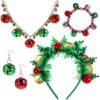 Unyqoos® Feestelijke kerstaccessoireset voor dames met haarband en sieraden