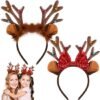 Unyqoos® Feestelijke rendier haarbanden met glitters en gewei voor kerst en carnaval