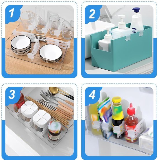 550x555-127.jpg Unyqoos® Verstelbare lade-organizers voor koelkast en keuken met tien stuks
