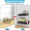 Unyqoos® Magnetische Keuken Organizer Planken voor IJzeren Oppervlakken, Kruidenrek Set van 2 Stuks in Zwart
