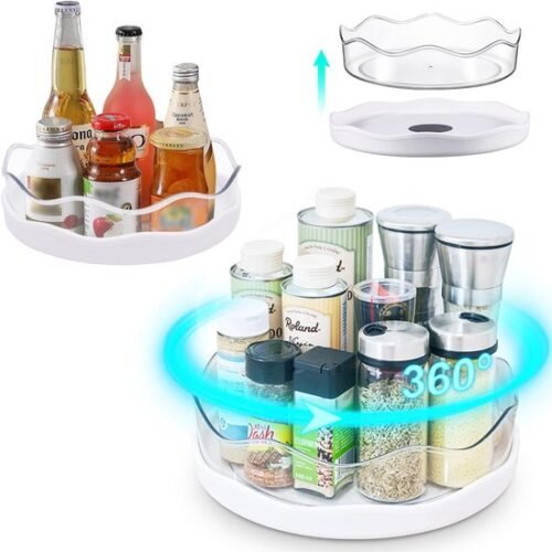 550x555-141.jpg Unyqoos® Uiterst Praktische Draaiplateau Set met 360 Graden Rotatie voor Diverse Opbergoplossingen