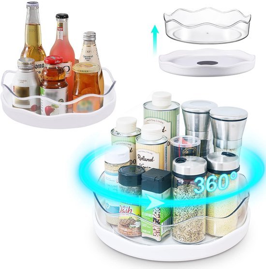 Unyqoos® Uiterst Praktische Draaiplateau Set met 360 Graden Rotatie voor Diverse Opbergoplossingen