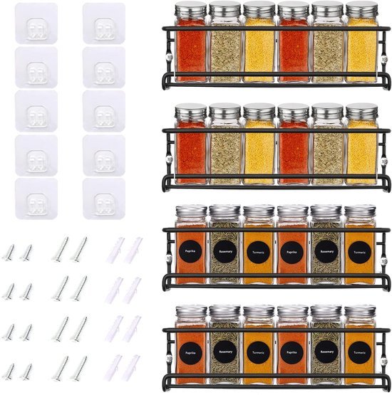 550x555-142.jpg Unyqoos® Stijlvol Muurkruidenrek met Vier Verdiepingen en Flexibele Montageopties voor Keuken en Badkamer