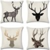 550x555-147.jpg Unyqoos® Set van Vier Zachte Fluwelen Kussenhoezen met Hertmotief voor Bank en Bed