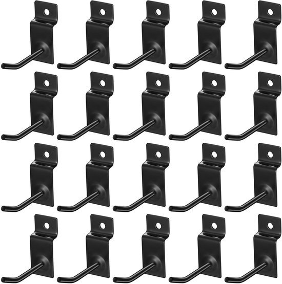 Unyqoos ® Gatenwandhaken Set van 20 Stuks voor Organisatie en Presentatie in Werkplaats en Winkel