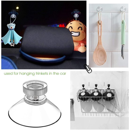 Unyqoos® Set van 25 sterke transparante zuignappen met schroefdraad en kartelmoer