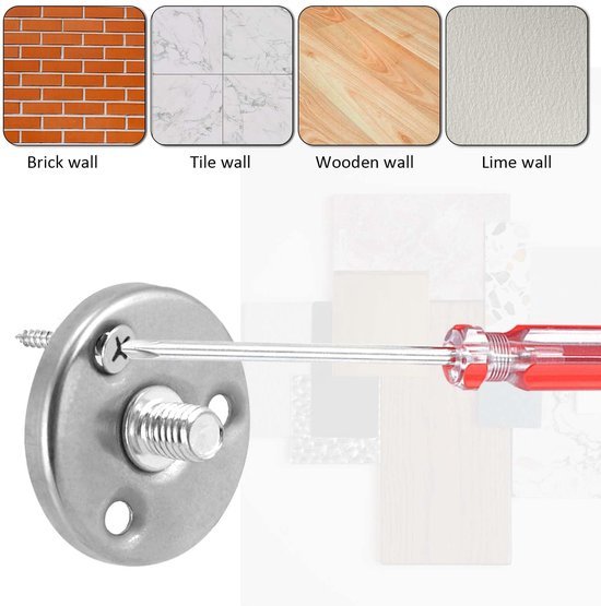 Unyqoos® Set van 8 zwarte ronde wandhaken van roestvrij staal voor diverse kamers
