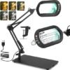 Unyqoos® Rechthoekige LED Vergrootglaslamp met 10x Verlichting en Flexibele Klem