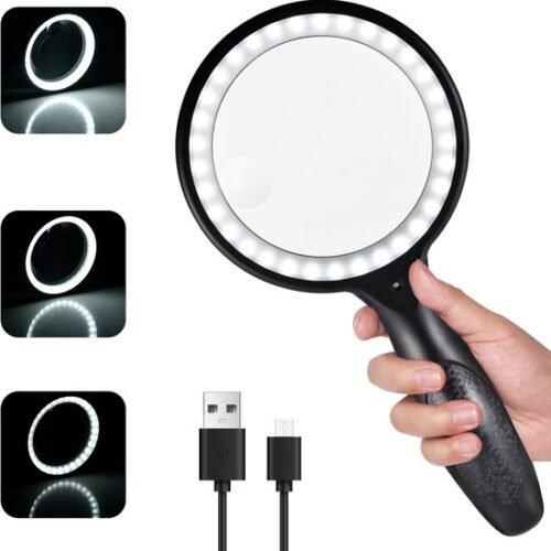 Unyqoos® Oplaadbare leesloep met LED-verlichting voor gedetailleerd lezen en inspectie