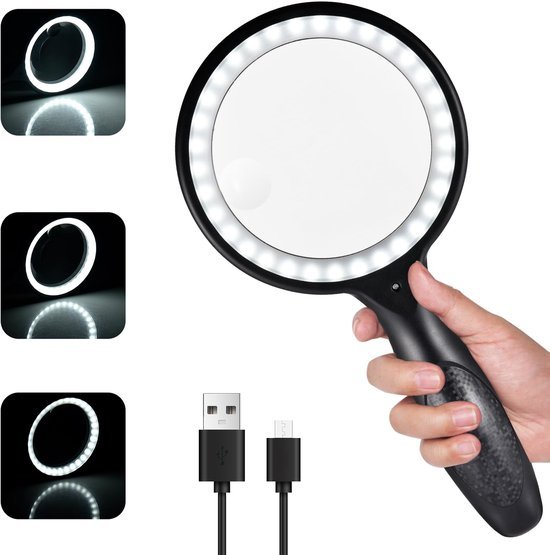 550x555-47.jpg Unyqoos® Oplaadbare leesloep met LED-verlichting voor gedetailleerd lezen en inspectie